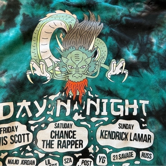 Day N Night 2017 Festival Tie Dye Hoodie size medium Lamar/Travis/Chance - Picture 12 of 16